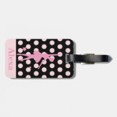 Personalisierte Niedliche hübsche Ballerina Polka Gepäckanhänger (Rückseite horizontal)