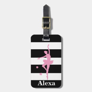 Personalisierte Niedliche hübsche Ballerina Streif Gepäckanhänger