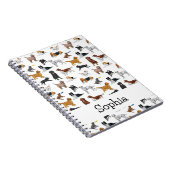 Personalisierte Niedliche Hunde - Illustrationsmus Notizblock (Rechte Seite)