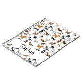 Personalisierte Niedliche Hunde - Illustrationsmus Notizblock (Linke Seite)