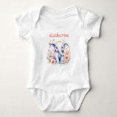 Personalisierte Niedliche Illustration eines Babye Baby Strampler (Vorderseite)