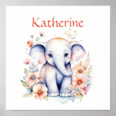 Personalisierte Niedliche Illustration eines Babye Poster (Vorne)