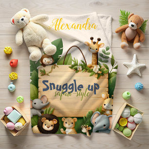 Personalisierte Niedliche Jungtiere Kinder Babydecke