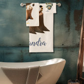 Personalisierte Niedliche Jungtiere Kinder Badhandtuch Set