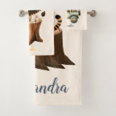 Personalisierte Niedliche Jungtiere Kinder Badhandtuch Set (Insitu)