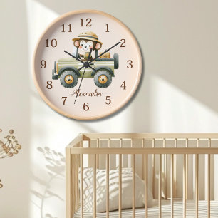 Personalisierte Niedliche Jungtiere Kinder Uhr