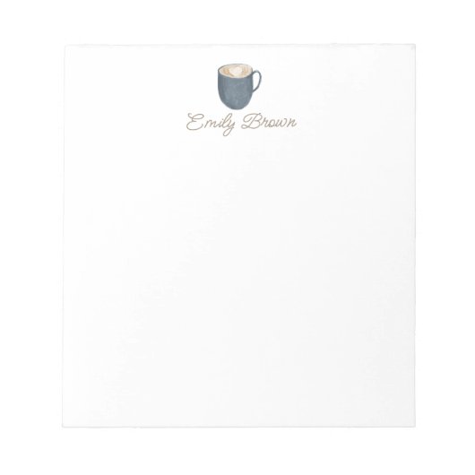 Personalisierte Niedliche Kaffee-Tasse Notepad Notizblock (Vorderseite)