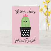 Personalisierte niedliche Kaktus-Gruß-Karte Karte (Gelbe Blume)