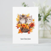 Personalisierte Niedliche Kätzchen Dankeskarte (Stehend Vorderseite)