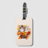 Personalisierte Niedliche Kätzchen Gepäckanhänger (Vorderseite Vertikal)