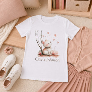 Personalisierte Niedliche Kätzchen mit Herz Frauen T-Shirt