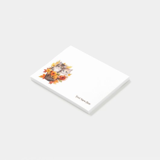 Personalisierte Niedliche Kätzchen Post-it Klebezettel (angewinkelt)