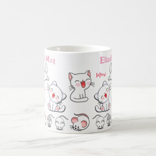 Personalisierte Niedliche Kätzchen und Mice Kids-T Kaffeetasse (Mittel)