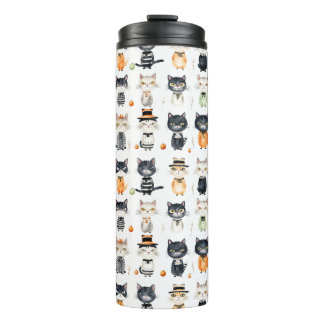 Personalisierte Niedliche Katze illustriert Tumble Thermosbecher