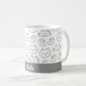 Personalisierte niedliche Katze Kaffeetasse (VorderseiteRechts)