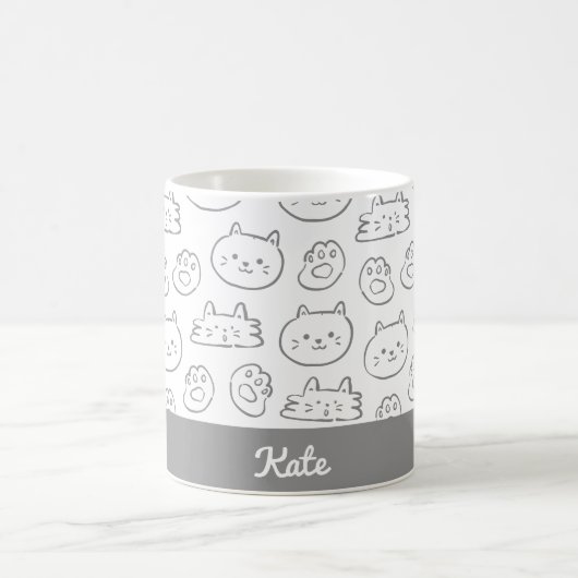 Personalisierte niedliche Katze Kaffeetasse (Mittel)
