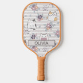 Personalisierte Niedliche Katze, Katzenpaddel Pickleball Schläger (Rückseite)