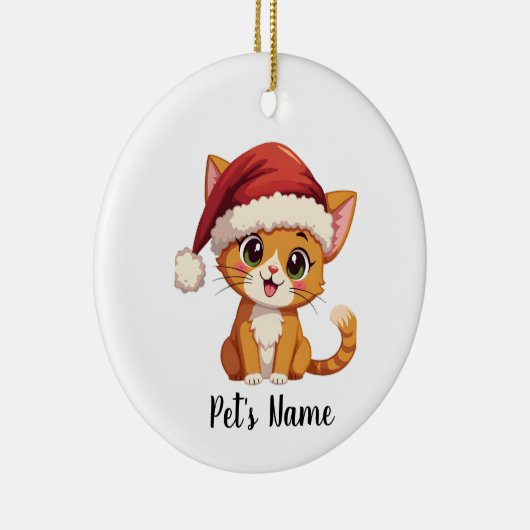 Personalisierte Niedliche Katze Keramik Ornament (Rechts)