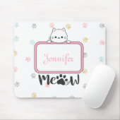 Personalisierte Niedliche Katze mit Name und Paw-A Mousepad (Mit Mouse)