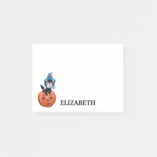 Personalisierte Niedliche Katze mit Pumpkin Post-it Klebezettel