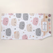 Personalisierte Niedliche Katze Nahtlose Muster Ki Strandtuch (Vorderseite)