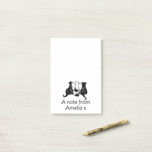 Personalisierte Niedliche Katze Post-it Klebezettel (Auf Schreibtisch)