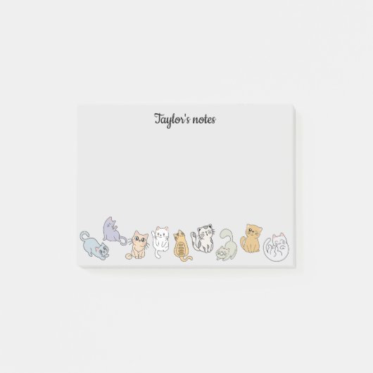 Personalisierte Niedliche Katzen - Hinweise für Ka Post-it Klebezettel (Vorderseite)
