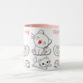 Personalisierte Niedliche Katzen- und Mauskinder Tasse (Zentrum)