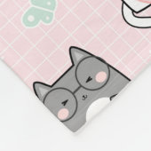 Personalisierte Niedliche Katzen Whimsical Grau Pi Fleecedecke (Ecke)