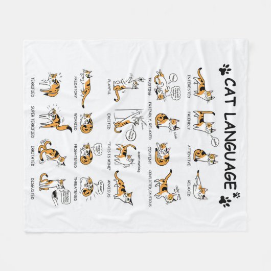 Personalisierte Niedliche Katzensprachgeschenke Fleecedecke (Vorderseite (Horizontal))