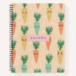 Personalisierte Niedliche Kawaii Pastel Carrot Fac Notizblock