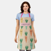 Personalisierte Niedliche Kawaii Pastel Carrot Fac Schürze (Getragen)