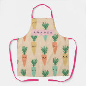 Personalisierte Niedliche Kawaii Pastel Carrot Fac Schürze (Vorderseite)