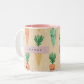 Personalisierte Niedliche Kawaii Pastel Carrot Fac Zweifarbige Tasse (Vorderseite Links)