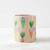 Personalisierte Niedliche Kawaii Pastel Carrot Fac Zweifarbige Tasse (Mittel)