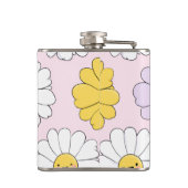 Personalisierte Niedliche Kawaii Pastel Daisy Blum Flachmann (Rückseite)