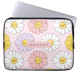 Personalisierte Niedliche Kawaii Pastel Daisy Blum Laptopschutzhülle