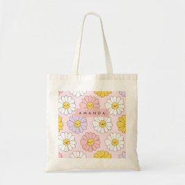 Personalisierte Niedliche Kawaii Pastel Daisy Blum Tragetasche