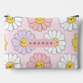 Personalisierte Niedliche Kawaii Pastel Daisy Blum Zubehörtasche