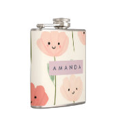 Personalisierte Niedliche Kawaii Pastel Lächelnde Flachmann (Rechts)