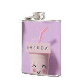 Personalisierte Niedliche Kawaii Pastel Smoothie C Flachmann (Links)
