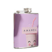 Personalisierte Niedliche Kawaii Pastel Smoothie C Flachmann (Rechts)