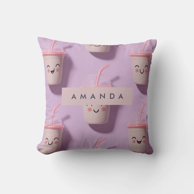 Personalisierte Niedliche Kawaii Pastel Smoothie C Kissen (Vorderseite)