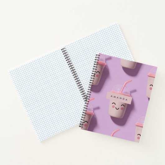 Personalisierte Niedliche Kawaii Pastel Smoothie C Notizblock (Innenseite)