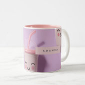 Personalisierte Niedliche Kawaii Pastel Smoothie C Zweifarbige Tasse (VorderseiteRechts)