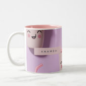 Personalisierte Niedliche Kawaii Pastel Smoothie C Zweifarbige Tasse (Links)