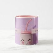 Personalisierte Niedliche Kawaii Pastel Smoothie C Zweifarbige Tasse (Mittel)
