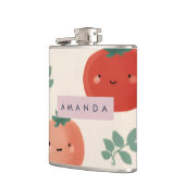 Personalisierte Niedliche Kawaii Pastel Tomato Ges Flachmann (Links)
