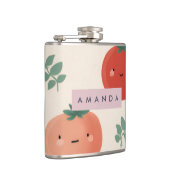 Personalisierte Niedliche Kawaii Pastel Tomato Ges Flachmann (Rechts)