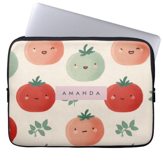 Personalisierte Niedliche Kawaii Pastel Tomato Ges Laptopschutzhülle (Vorderseite)